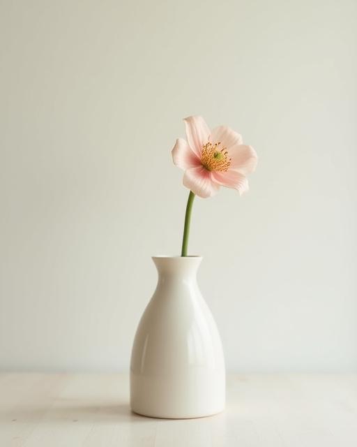 一輪挿しに生けられたシンプルな花